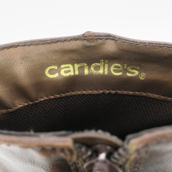 Vintage Y2K Candies Brown Square Toe Ankle Zip Platform Chunky Boots Women's 8M - Picture 6 of 8